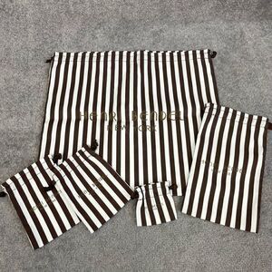 Lot of 5 Henri Bendel Striped Gift Bags Pouches Drawstring